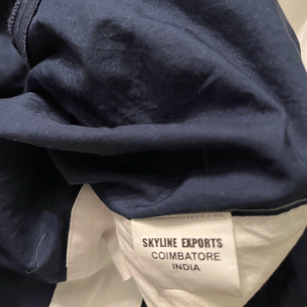 Anthropologie x Sky Export Navy and White Embroidered Quilt. Size Full. NWT - Picture 5 of 11